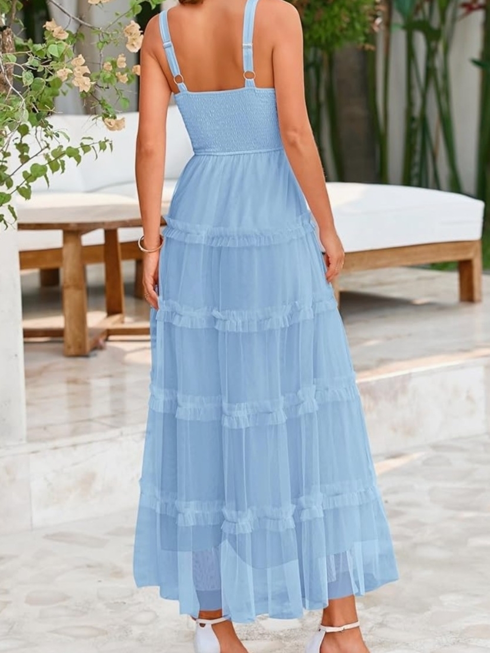 Light Blue Ruffled Maxi Dress - Brand - Picture 2 of 5